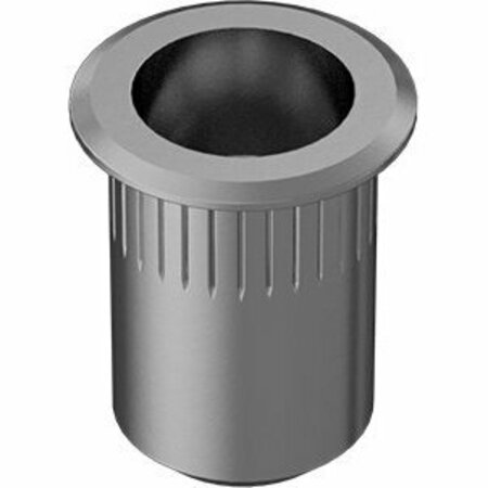 BSC PREFERRED Zinc-Plated Heavy-Duty Rivet Nut Open End 1/4-28 Interior Thread.027-.165 Material Thick, 25PK 95105A122